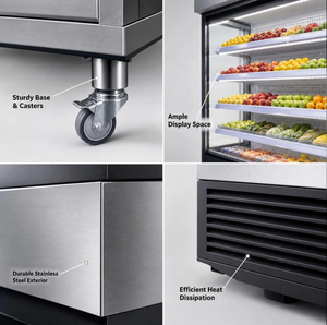 Vitrina Refrigerada Comercial de Ahorro Energético con Puerta de Vidrio Antivaho para Almacenamiento de Verduras en Fruterías - Product Image 3