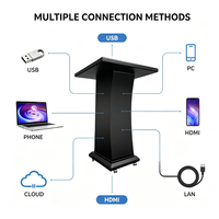 Podium de cérémonie mobile à LED avec roulettes, pupitre d'affichage LED couleur pleine pour intérieur, idéal pour mariages, réunions, location de scène événementielle