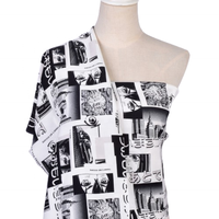 Vente en gros de satin acétate drapé brillant imprimé anime en polyester pour vêtements pour femmes, chemises et vêtements