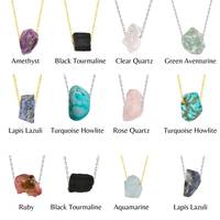 Collier en cristal brut Zooying, collier en pierres précieuses brutes, collier de guérison en améthyste et quartz rose