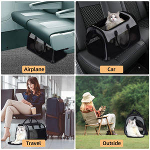 Bolsa de Transporte para Mascotas Transpirable, Aprobada por Aerolíneas, de Malla Suave, Plegable, para Perros y Gatos, con Correa para Equipaje y Tapete Lavable - Product Image 6