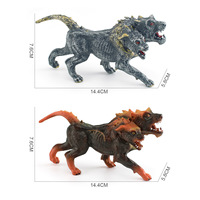 -Simulación mito leyenda Warcraft modelo niños infierno cognitivo perro de tres cabezas monstruo animal adorno juguete