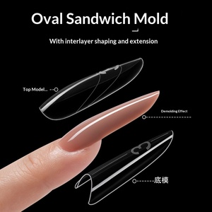 Moules professionnels en <span class=keywords><strong>acrylique</strong></span> pour extensions d'ongles, 240 pièces, avec formes doubles, 15 tailles, pour pose rapide de gel, outils d'art pour salon - Product Image 2