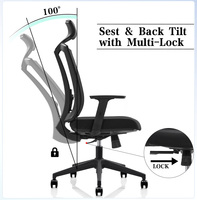 Kursi Komputer Ergonomis Eksekutif Modern Berkualitas Tinggi, Sandaran Tinggi Berbahan Jala, Tinggi Dapat Disesuaikan, Kursi Kantor Putar Model Racing, Dapat Direbahkan