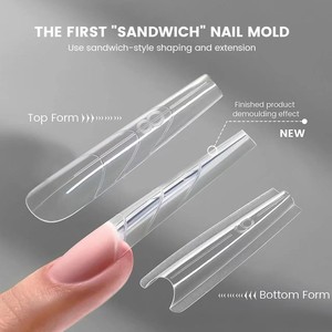 <span class=keywords><strong>Uñas</strong></span> Postizas Acrílicas de Cobertura Completa Estilo Francés MELLYSE con Pegamento, Soporte sin Papel de Larga Duración, Diseño de Fototerapia de Cristal, 240 Piezas - Product Image 6
