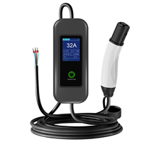 Chargeur de voiture électrique 32A 250V 7KW Tesla Portable Courant réglable Réservation de charge Wifi-Bluetooth Optionnel