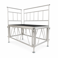 Plateforme de scène en alliage d'aluminium à 4 pieds, réglable, durable, à montage rapide, avec surface antidérapante et imperméable, certifiée TUV CE, 2023