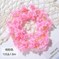 Guirlande florale artificielle de fleurs de cerisier de 135 cm pour la décoration de plafond de mariage en intérieur