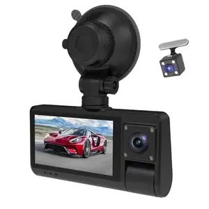 3 Cameras Dash Cam Touched Screen Clear Car Rearview Mirror Car Video Recording Camcorder Wide Angle Car Camera Recorder WIFI In