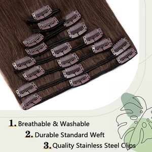 Extensiones <span class=keywords><strong>de</strong></span> Cabello Humano con Clip a Precio Mayorista, Extensiones <span class=keywords><strong>de</strong></span> Cabello Liso Sedoso Virgen Remy con Clip, Paquetes <span class=keywords><strong>de</strong></span> Cabello Humano - Product Image 3