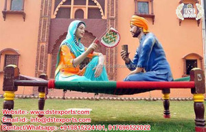 Estatuas de Fibra de Vidrio con Temática Cultural Punjabi, Último Modelo para Escenarios de Mehndi, Ligeras, Tamaño Personalizado, Decoración - Product Image 6