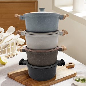 Sanlang indüksiyon uyumlu çorba kazan 28cm dökme alüminyum seramik kaplama tencere tencere derin vapur yapışmaz - Product Image 4