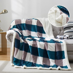 Bindi Sherpa lông cừu ném chăn sang trọng Fluffy lớn lớn lưới flannel chăn cho sofa đi văng giường - Product Image 1