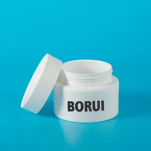 Borui Custom Logo Wholesale Jar Packaging 100g Empty White Cosmetic Pp Plastic Mason Jars With Lids For Cream