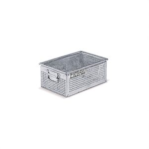Fami Drilled <b>Metal</b> <b>Box</b> With Handles 450x300x200 Mm 27 L Capacity Galvanized For <b>Tool</b> Storage - Product Image 3