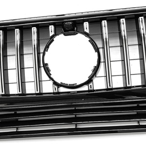 Parrilla Vertical Estilo GT para Mercedes-Benz Clase G W463, ABS Negro con Franjas Plateadas, Reemplazo Frontal - Product Image 4