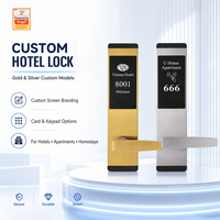 Système de gestion de serrures de porte d'hôtel en acier inoxydable en gros, serrure intelligente à carte IC pour porte en aluminium avec stockage cloud