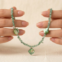 Collier d'été en acier inoxydable avec pendentif coquillage, collier de plage avec perles de pierres naturelles colorées