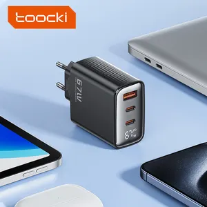 Toocki 67 Вт высокоскоростной зарядный концентратор Gan 65W Usb C зарядное устройство с 3 портами Pd 100w Type C цифровой дисплей для Chargeur Iphone