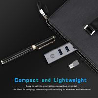 Hub USB 3.0 VCOM en Stock, Transferencia de Datos de 5 Gbps, 4 Puertos USB Tipo A a Adaptador Ethernet RJ45 de 1000 Mbps