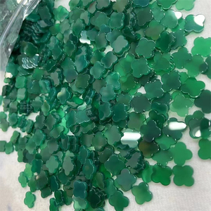 Popolare <span class=keywords><strong>Pietra</strong></span> Preziosa Personalizzata 6-25mm <span class=keywords><strong>Agata</strong></span> <span class=keywords><strong>Verde</strong></span> Naturale a Quattro Foglie, Onice <span class=keywords><strong>Verde</strong></span> Squisito per Creazione di Gioielli - Product Image 1
