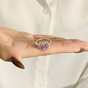 Dylam - Cadeau idéal pour la Saint-Valentin ou un anniversaire - Bague de promesse pour femme en argent 925 avec zircone cubique 5A - Cœur plein d'amour - Product Image 6