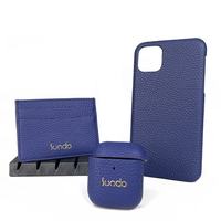 Funda completa de piel auténtica para teléfono móvil, funda magnética de diseñador de piel sintética con soporte para Airpods para iphone 14 y 13