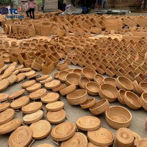 Vente chaude Rectangle En Osier Plateau De Service À La Main Tissé Décoratif Café Plateau De Table Boho Rotin Festonné Plateau Pour La Cuisine - Product Image 3