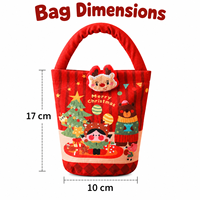 Sacs cadeaux de Noël avec poignées pour pommes, bonbons et petits cadeaux, sacs de fête festifs avec rennes, Père Noël et sapin