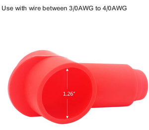 Silicone 3/0AWG à 4/0AWG Terminal de batterie Proractor <span class=keywords><strong>Cap</strong></span> Noir et Rouge Manchons en caoutchouc isolés Couvercle de borne de batterie de voiture - Product Image 6