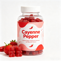 Gummies de piment de Cayenne à marque privée, complexe de capsicum et gingembre, fabrication OEM, marque blanche, usine GMP, supplément en vrac, vente en gros