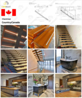 Escalier en colimaçon à double poutre incurvée en bois massif personnalisé CBMmart, facile à installer, pour villa intérieure