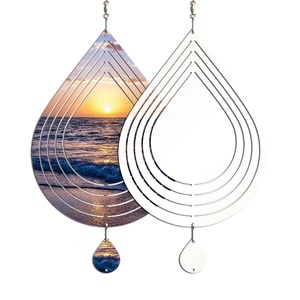 GLK Envío GRATUITO desde Almacén en EE. UU. Moderno Giratorio de Viento Colgante con Acabado Brillante, Impermeable, para Sublimación, de Metal, de 8/10 Pulgadas, Adorno de Jardín - Product Image 3