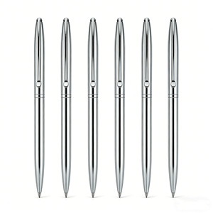 Bolígrafo Metálico Empresarial con Patrón Grabado, Bolígrafo Retráctil de Tinta Media, Bolígrafo Publicitario para Hotel con Logotipo Grabado Personalizado - Product Image 1