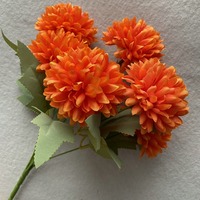 Proveedor de Flores Artificiales Ramo de Flores de Pompón de 6 Cabezas para Arreglos Florales de Boda