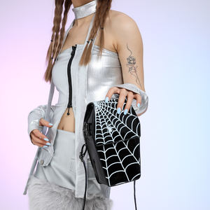 กระเป๋าโกธิคสไตล์ Y2K สำหรับเด็กผู้หญิงย้อนยุคสไตล์ Diablo สไตล์ใยแมงมุมกระเป๋าถือขนาดเล็กทันสมัยสำหรับผู้หญิงแปลกใหม่ทรงโลงศพกระเป๋าเงินฮาโลวีน - Product Image 5