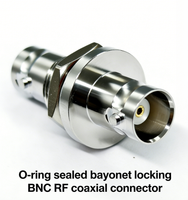 Conector Coaxial RF BNC-KYK Hembra a Hembra de 50 Ohmios, Conexión Recta con Bloqueo de Bayoneta, Adaptador de Montaje en Panel con Sello de Junta Tórica