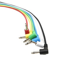 Câble audio mono 3,5 mm mâle-mâle à angle droit 90° avec gaine PVC noire pour synthétiseurs de musique, projecteurs de voiture et moniteurs - En stock