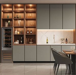 ตู้เสื้อผ้าห้องนั่งเล่นดีไซน์เรียบง่ายทันสมัยจากโรงงานจีน พร้อมแผงไม้ปรับระดับความสูงได้ - Product Image 2