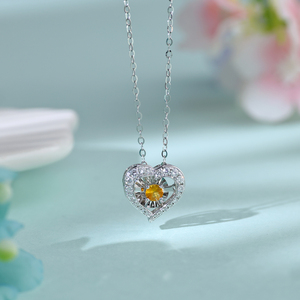 Handmade Heart Shape 14K White <b>Gold</b> <b>Solid</b> Natural Diamonds <b>Pendants</b> High Quality Sapphire Women Classic Gift Luxury Jewelry - Product Image 5