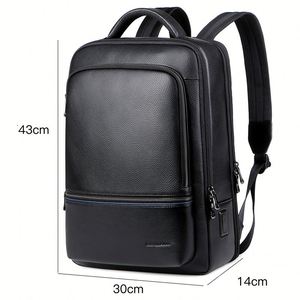Nuevo Diseño de Maletín de Cuero Genuino para Oficina, con Cierre, Puerto USB, Impermeable, Mochila para Portátil, Diseño Escolar - Product Image 6