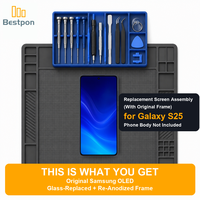 Remplacement pour l'écran OLED du Samsung Galaxy S25 5G, assemblage d'écran original + verre remplaçable, avec cadre d'origine, grade A