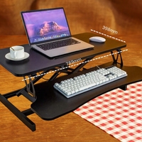 Convertisseur de bureau debout ergonomique réglable en acier, pliable, à montage sous comptoir, avec vérin à gaz