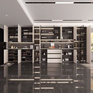 HUIPINJU Etiopia: Mobili in MDF bianco con piano in marmo, <span class=keywords><strong>design</strong></span> per <span class=keywords><strong>soggiorno</strong></span>, ante in vetro, ecologici, pronti per l'installazione - Product Image 4