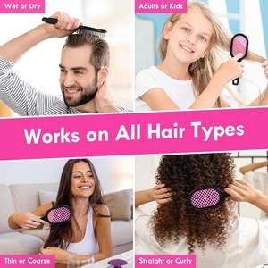 Cepillo Mágico para Cabello de Nailon con Mango de Plástico, Pequeño, Redondo, Negro, Ventilado, Impermeable, para Salón, Desenredante y para Cabello Seco, Personalizado - Product Image 4