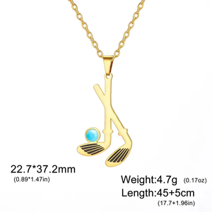 Collar con Colgante Deportivo de Acero Inoxidable 304 para Mujer, Estilo Béisbol y Golf, Joyería, Accesorio de Regalo Perfecto - Product Image 5