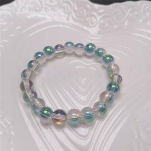 Factory Wholesale Glass <b>Beaded</b> <b>Bracelet</b> for Women Fluorite Gray Moonlight Crystal Beads <b>Bracelet</b> - Product Image 5