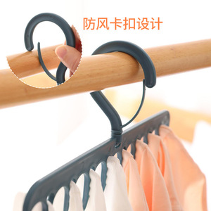 Clothing Organizer Multi Hook Hanger For Socks Underwear Storage Drying Rack Hook Type Rectangle White Blue Gray - Product Image 2