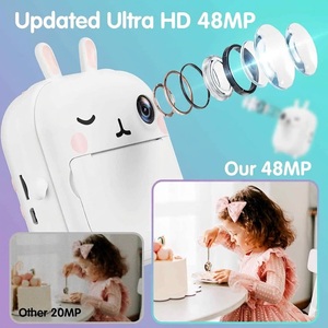 กล้องถ่ายรูปเด็ก M2 48MP HD พร้อมพิมพ์ภาพทันที ไม่ต้องใช้หมึก เครื่องพิมพ์ดิจิตอลแบบความร้อน ของเล่นกล้องถ่ายรูปดีไซน์กระต่ายสีขาวน่ารัก พร้อมเคสซิลิโคน - Product Image 3