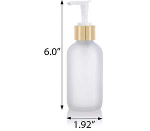 4 <span class=keywords><strong>oz</strong></span> fosco claro Boston garrafa de vidro redondo com ouro loção bomba tela-Printable conta-gotas vedação tipo - Product Image 2
